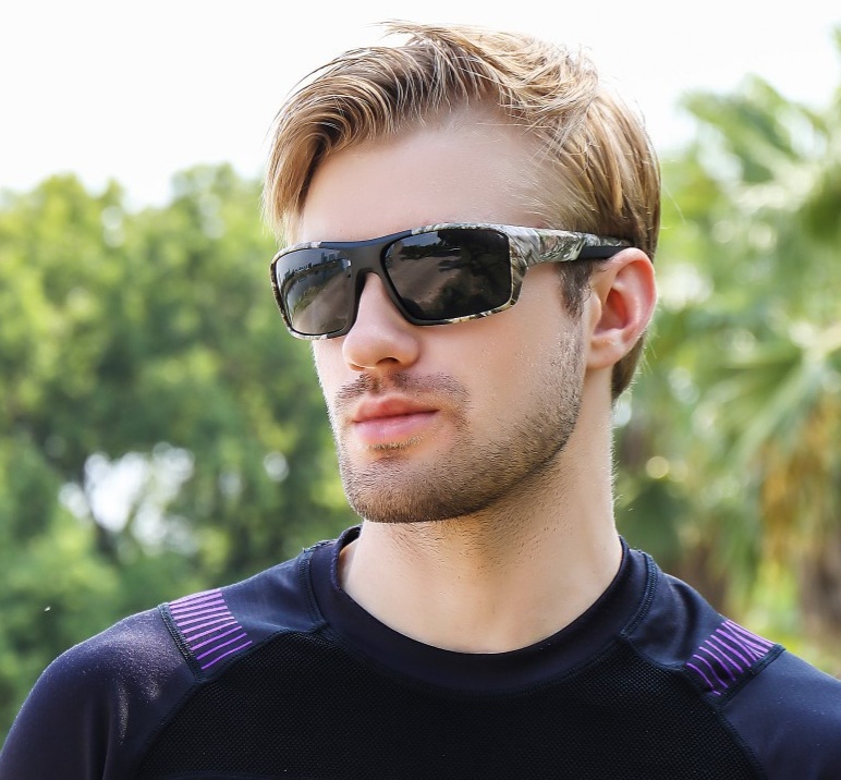 Square frame all-inclusive cycling glasses outdoor cycling sunglasses camouflage leg sports sunglasses UV400