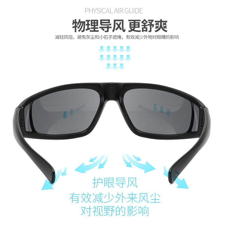 Cycling goggles sunglasses full-frame physical wind guide cycling windproof goggles outdoor sand-proof and UV-proof sports goggles detail image 2