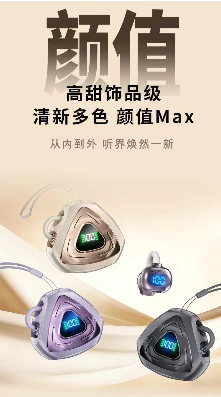 New hollowed-out noise-cancelling ear-clip wireless Bluetooth headphones with ultra-long battery life for wireless sports pic 3