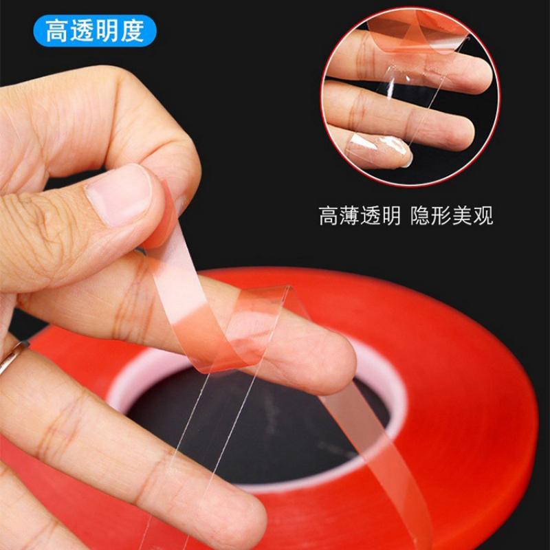 MOPP red film pet double-sided tape is heat-resistant, transparent, super adhesive, ultra-thin, traceless, residue-free, waterproof and highly adhesive Specification image