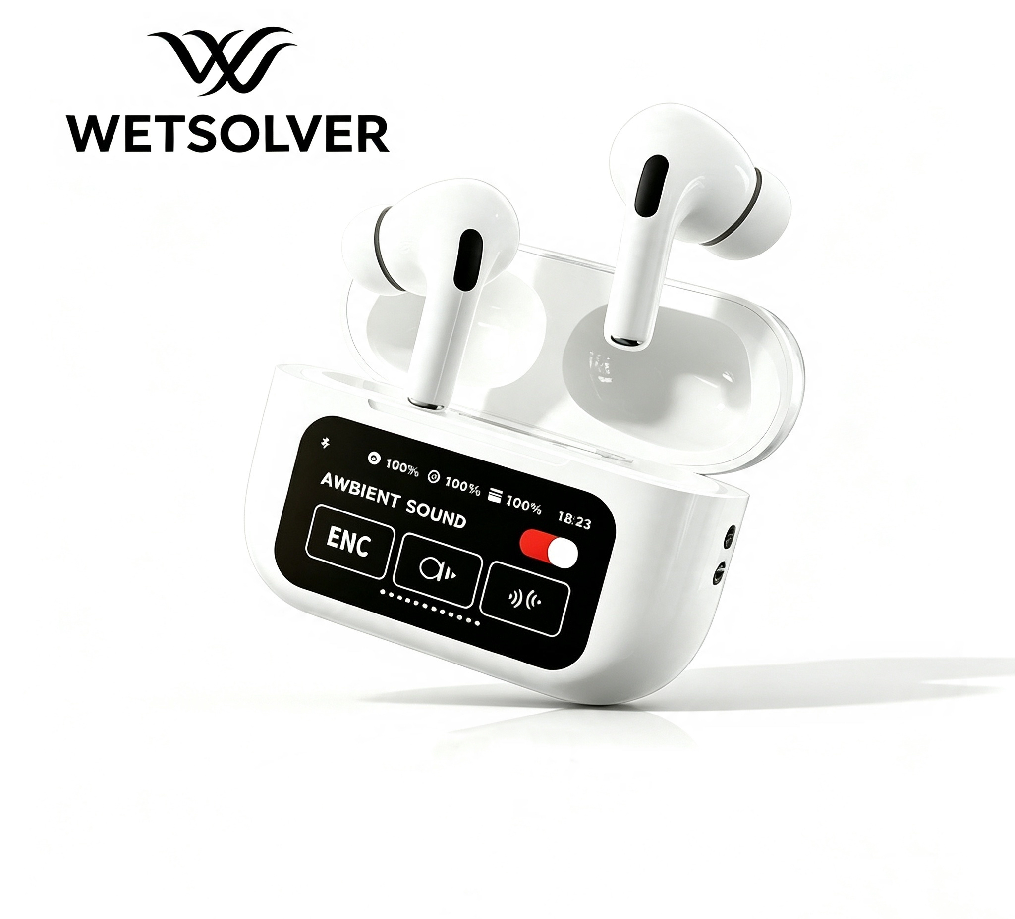 This wireless Bluetooth headset is multi-functional, long-lasting, ANC noise-cancelling, and compatible with both Android and Apple devices details Picture