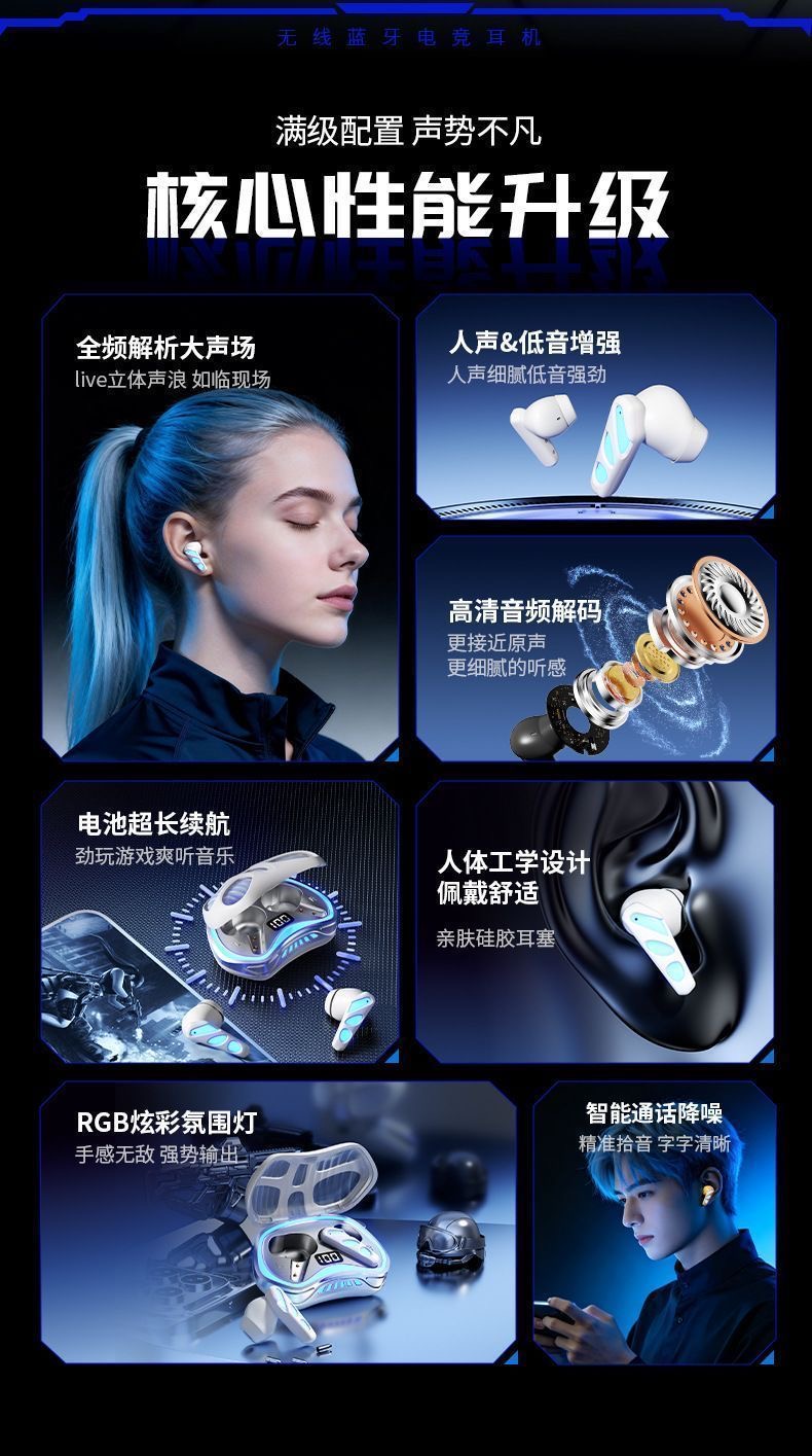 The new motorcycle rider helmet wireless Bluetooth headphones offer seamless in-ear experience, ultra-long noise-cancelling, long battery life, and high-quality audio for gaming pic 3