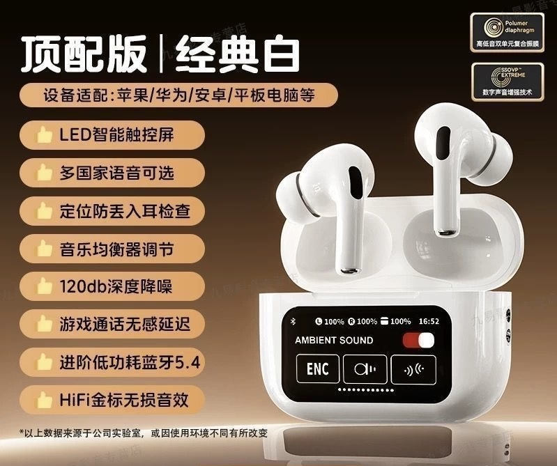 This wireless Bluetooth headset is multi-functional, long-lasting, ANC noise-cancelling, and compatible with both Android and Apple devices pic 1