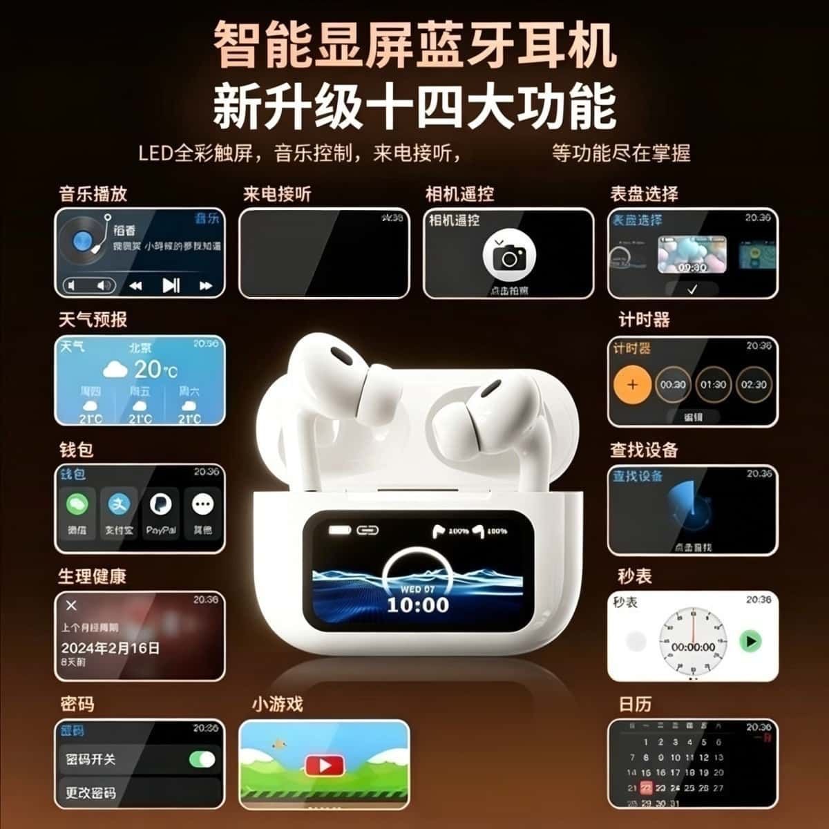 The new A11PRO wireless Bluetooth headphones are an in-ear sports phone with high-quality sound pic 1