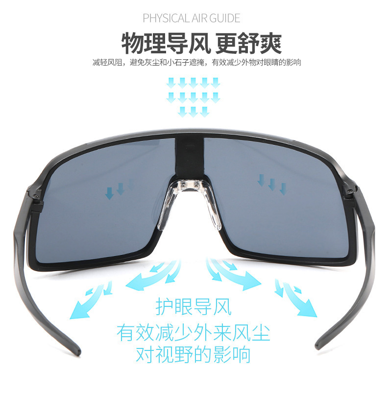 Stock large frame cycling sunglasses windproof design sports cycling glasses outdoor running fishing protective sunglasses detail image 2