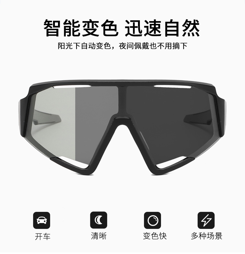 现货大视野骑行sunglasses男女款全框运动骑行镜户外徒步防护太阳镜详情图3