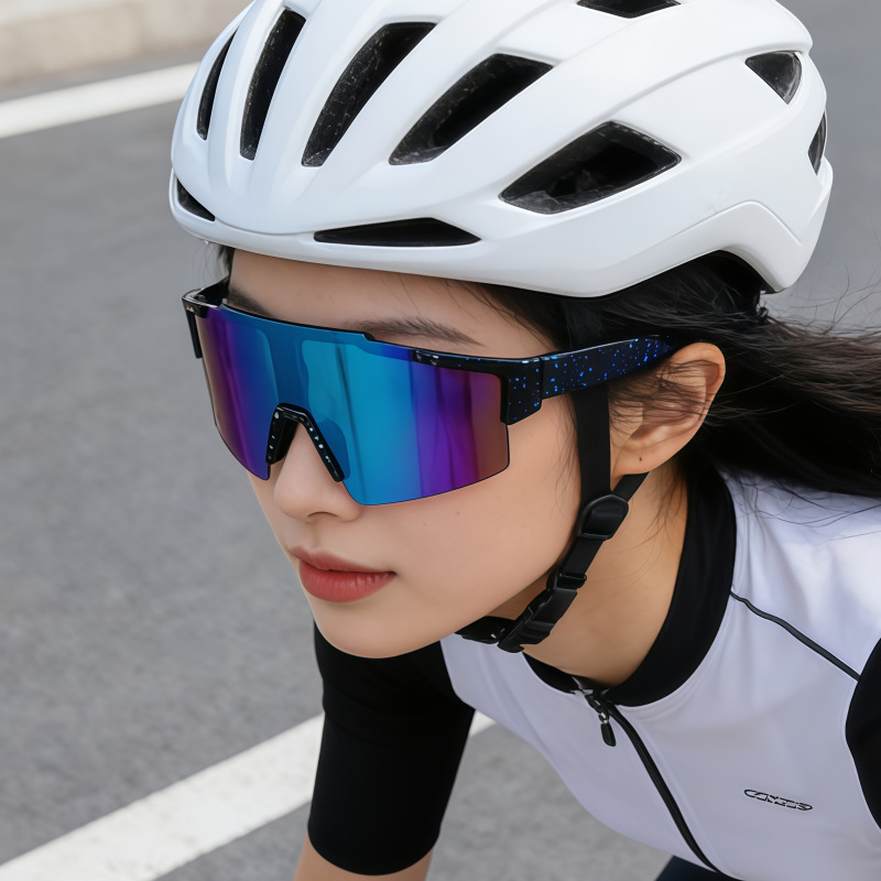 现货无框大视野骑行sunglasses男女款骑行镜户外跑步徒步护目镜