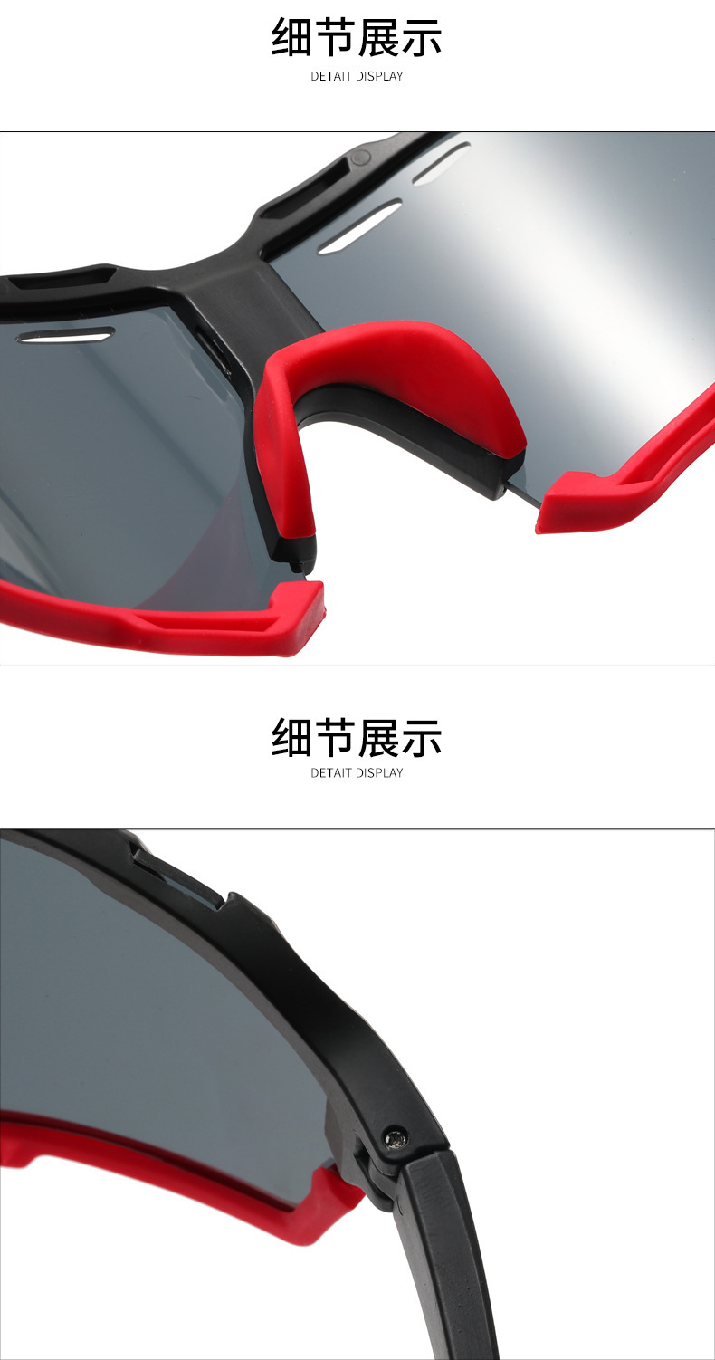 Wholesale of mountaineering, marathon, running, outdoor sports sunglasses, men's and women's sunglasses, cross-border colorful cycling glasses from Europe and America detail image 13