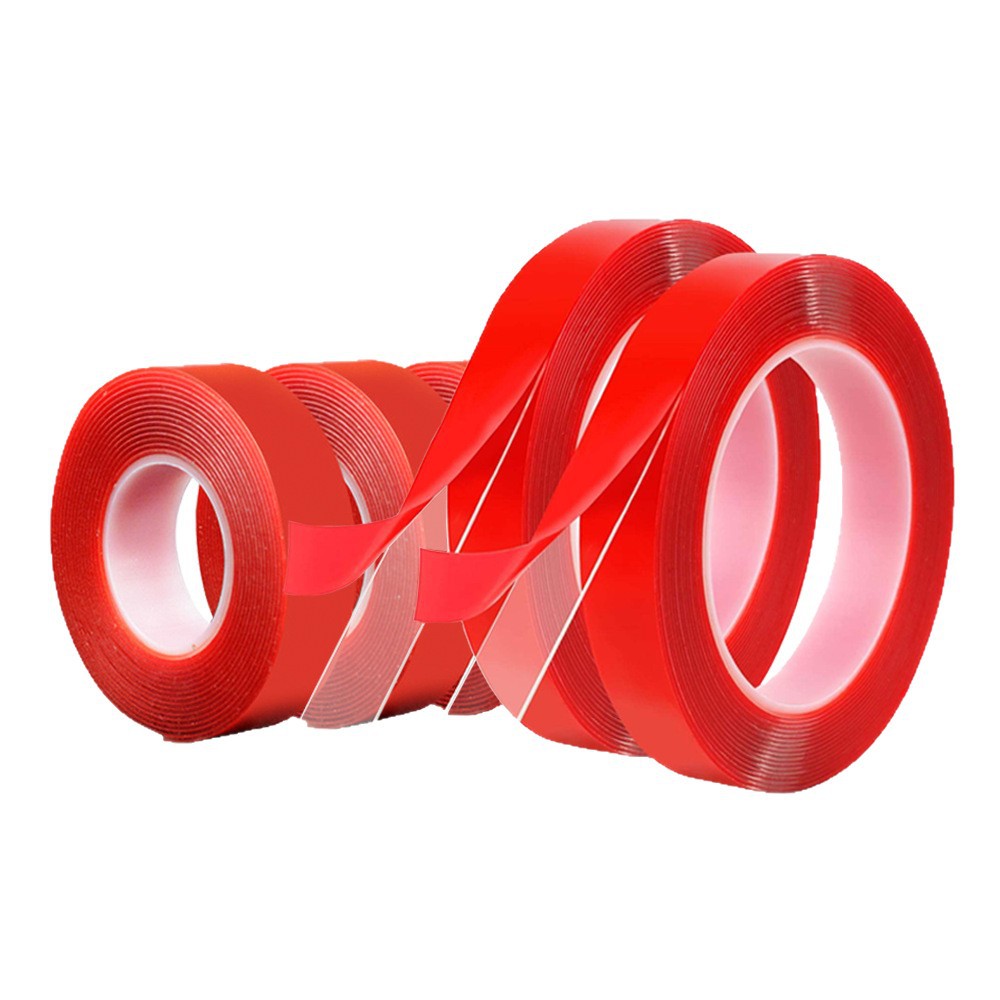 Red film double-sided transparent acrylic tape, no residue, no trace, hook waterproof magic sticker, high-viscosity Magic nano details Picture