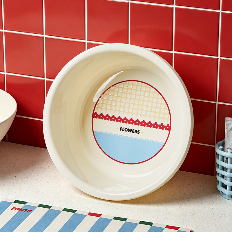S137-1132 [Retro Red Flower] High Appearance level Washbasin for Students living in school dormitory, household for washing clothes and water