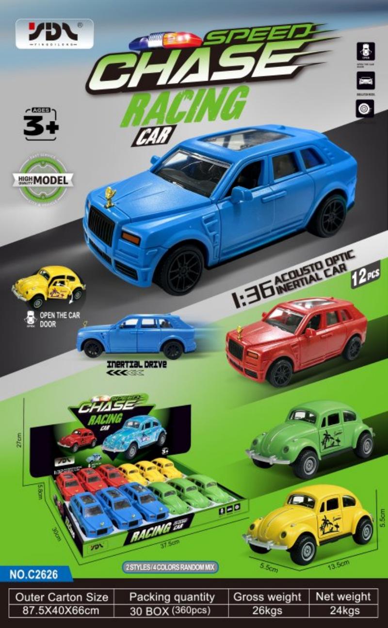 Cross-border best-selling dazzling neon toy cars with various styles of inertia cars details Picture