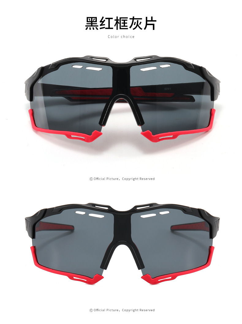 Wholesale of mountaineering, marathon, running, outdoor sports sunglasses, men's and women's sunglasses, cross-border colorful cycling glasses from Europe and America detail image 10