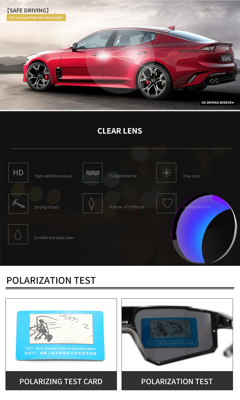 Cross-border new polarized sunglasses wholesale export cycling glasses UV protection sunglasses trend detail image 10