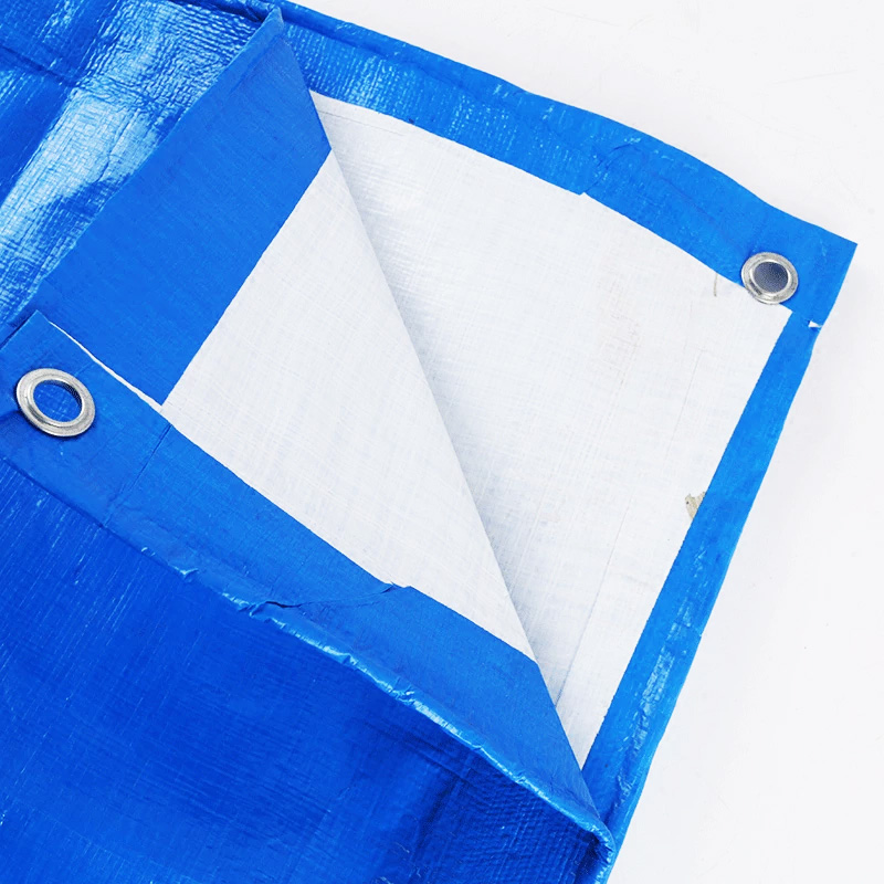 Tela de lluvia blanca azul engrosada lona de PE impermeable a prueba de sol cubierta de camioneta al aire libre impermeable color stripe tela Item Picture