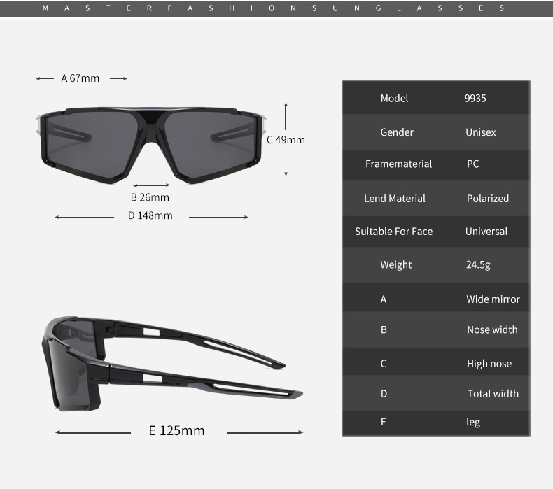 Cross-border new polarized sunglasses wholesale export cycling glasses UV protection sunglasses trend detail image 8