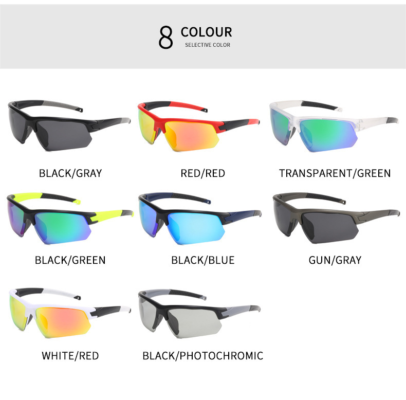 Windproof outdoor sports cycling glasses, new color-changing sunglasses, men's and women's dazzling polarized sunglasses detail image 9