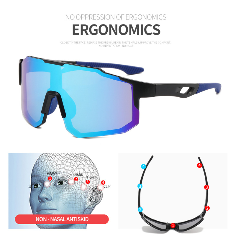 New cross-border sports sunglasses for men and women, cycling glasses, colorful sunglasses sunglasses detail image 5
