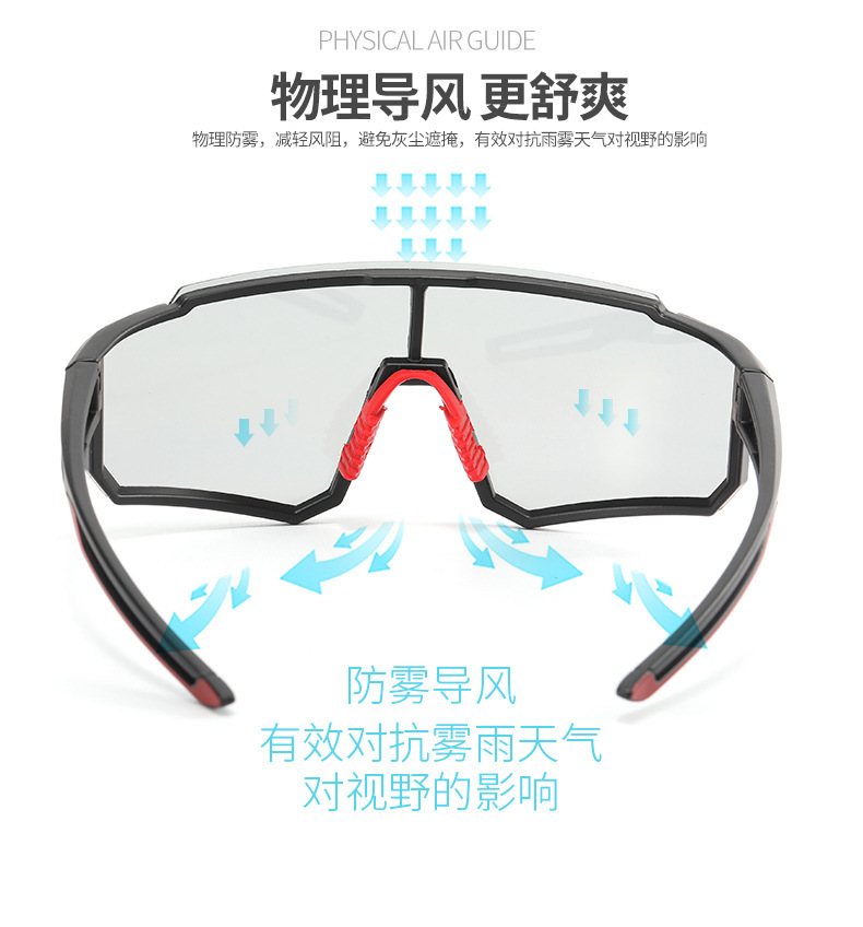 European and American cross-border sports glasses, mountain climbing eye protection, windproof, outdoor cycling sunglasses, driving polarized sunglasses detail image 3