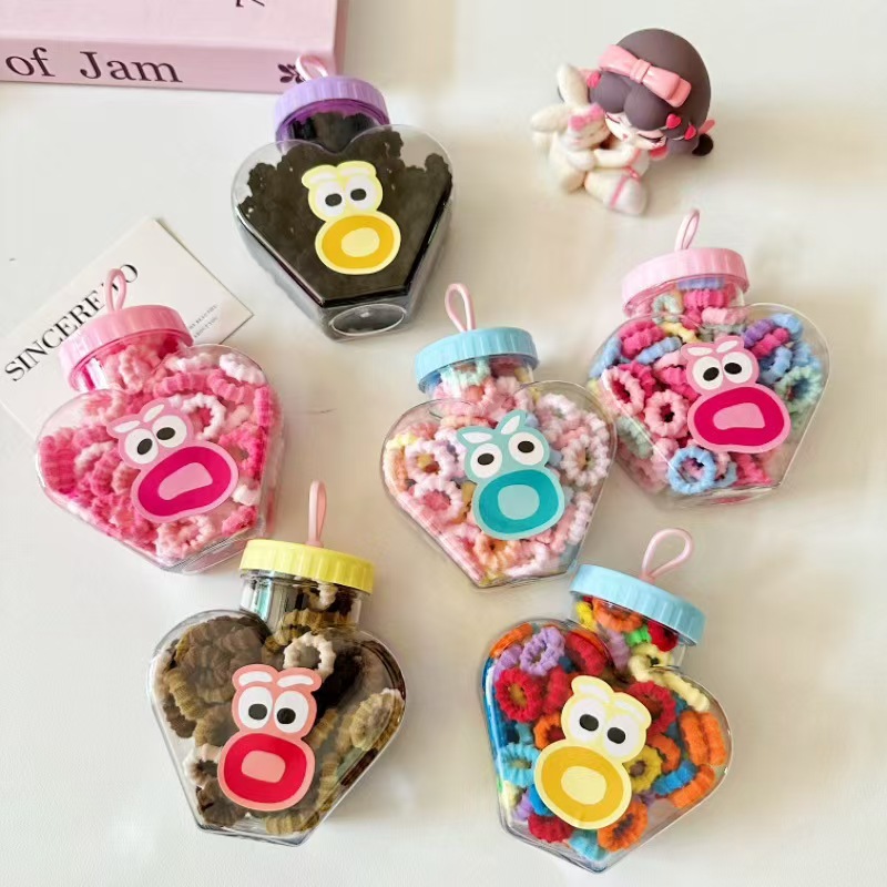Colorful heart-shaped bottle hair bands, children's hair accessories, bamboo joint style fashionable hair bands, hair accessories and headwear accessories