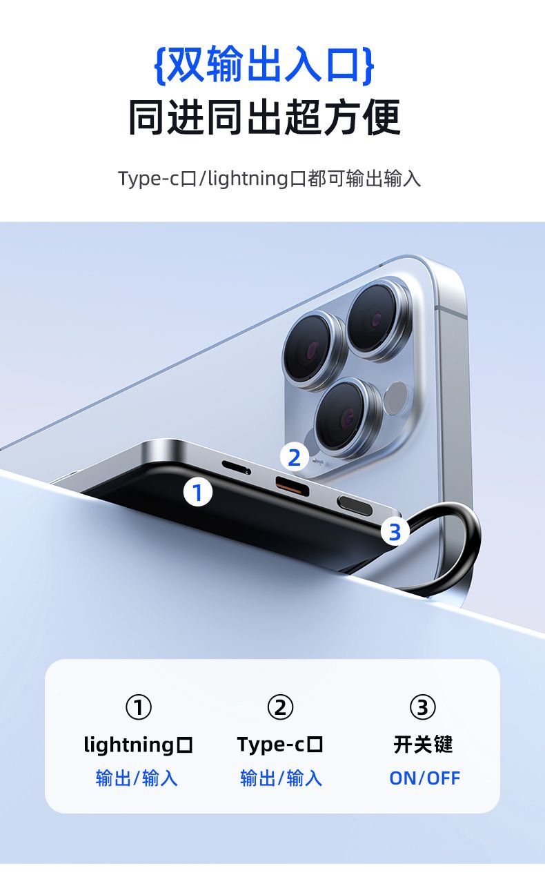 The Dianxiao Two-Color Fast charging mobile power bank CDB004 is a portable large-capacity multi-interface power bank suitable for mobile phone and tablet chargers pic 12