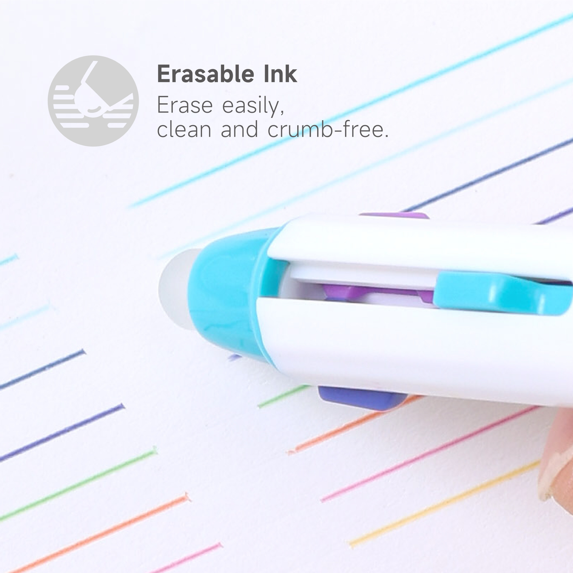 Blue Fruit KC265 Color Erasable Gel Pen Press Type Three-in-One High Appearance Level Student Art Drawing Pen Set pic 4