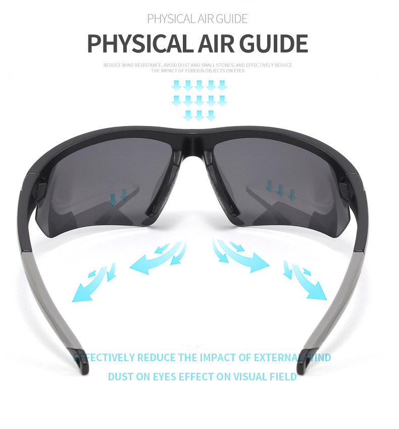 Windproof outdoor sports cycling glasses, new color-changing sunglasses, men's and women's dazzling polarized sunglasses detail image 5
