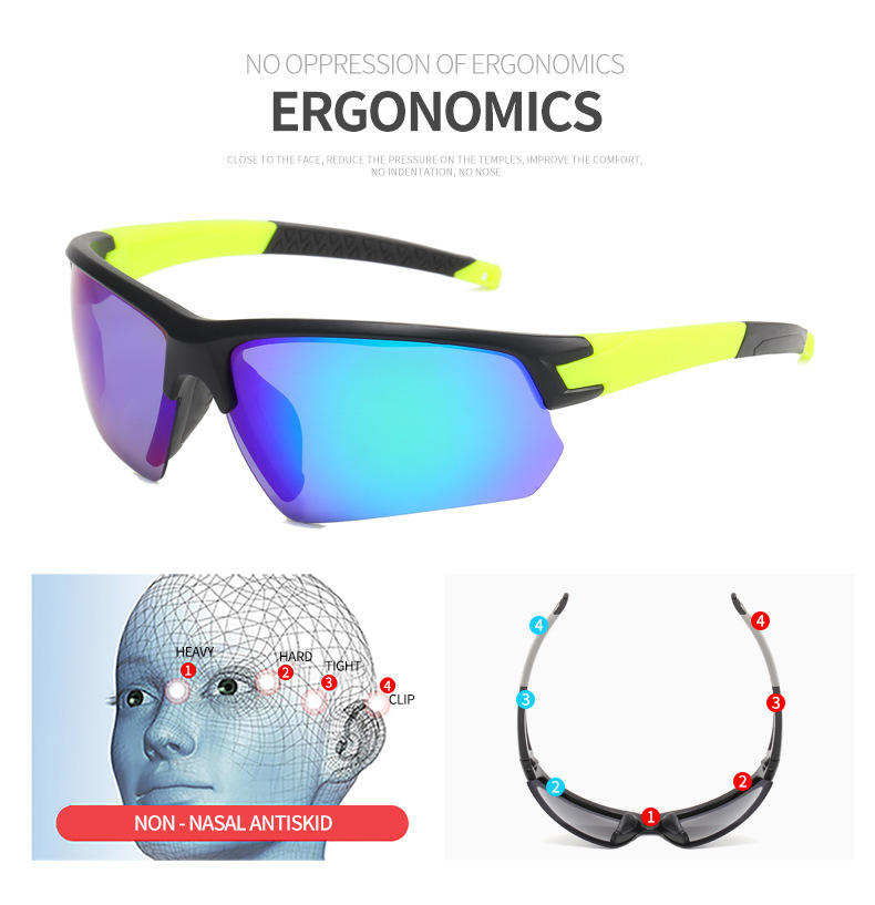 Windproof outdoor sports cycling glasses, new color-changing sunglasses, men's and women's dazzling polarized sunglasses detail image 7