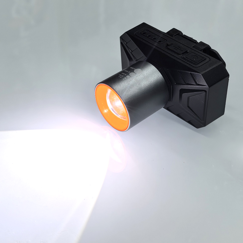 Js-7256 USB charging telescopic adjustable white laser headlamp, cycling headlamp, outdoor camping headlamp, miner's lamp, repair headlamp, camping headlamp, fishing headlamp Application Scenario