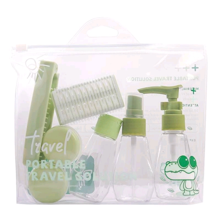 Factory direct sales of portable portioning bottle and hair roll folding comb set combination