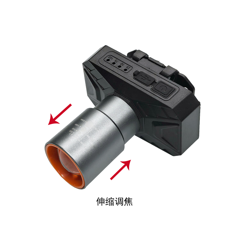 Js-7256 USB charging telescopic adjustable white laser headlamp, cycling headlamp, outdoor camping headlamp, miner's lamp, repair headlamp, camping headlamp, fishing headlamp Specification image