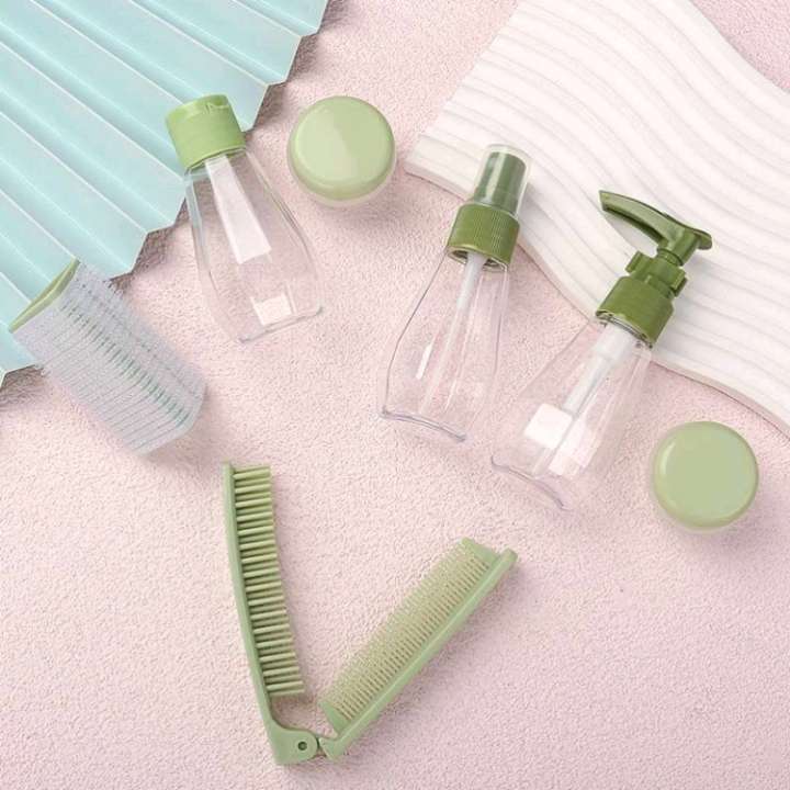 Factory direct sales of portable portioning bottle and hair roll folding comb set combination Specification image