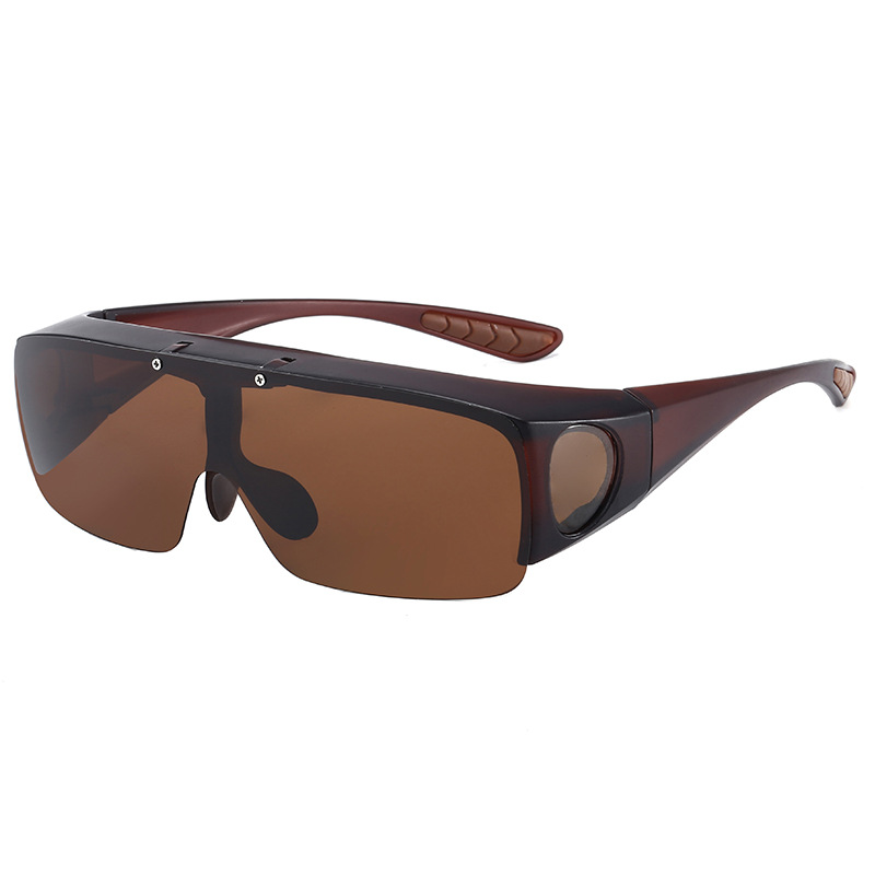Wholesale flip-top sunglasses, polarized men's and women's one-piece glasses, double-layer lenses, flip-top sunglasses, and color-changing glasses Item Picture