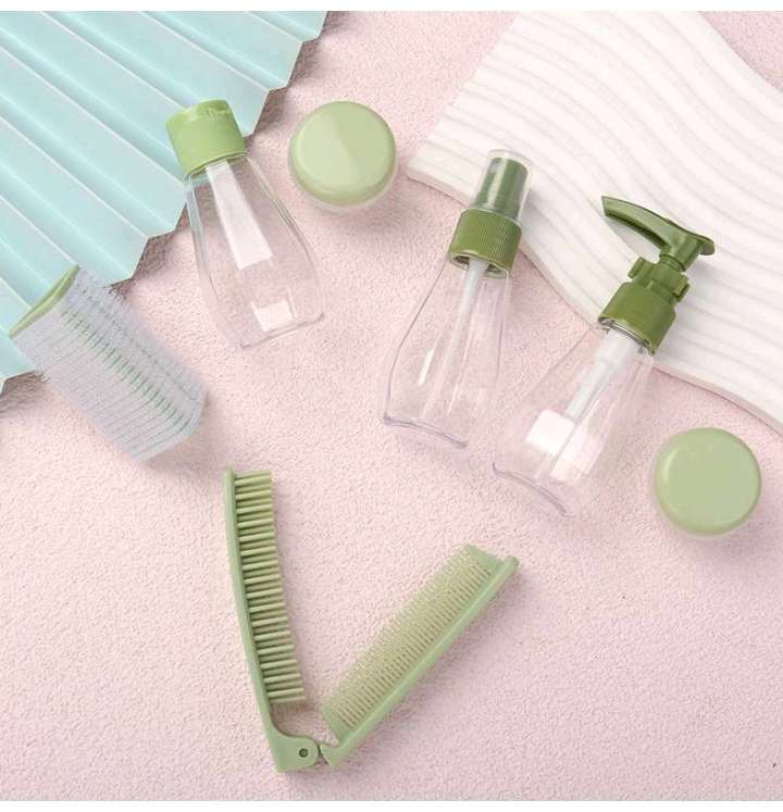 Factory direct sales of portable portioning bottle and hair roll folding comb set combination detail image 5