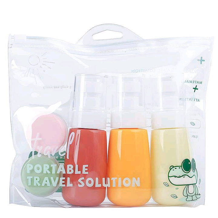 Venta directa de fábrica color especial forma botella de prensa botella de aerosol botella de crema viaje portátil juego de frascos dividido detail image 11