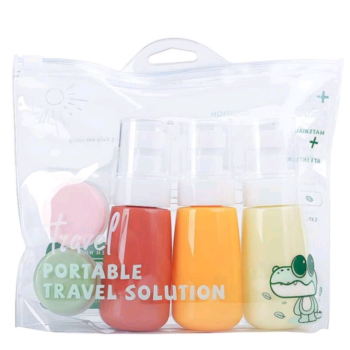 Venta directa de fábrica color especial forma botella de prensa botella de aerosol botella de crema viaje portátil juego de frascos dividido Item Picture