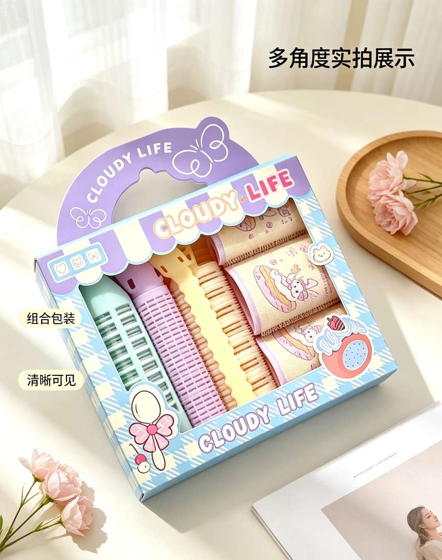 Hairpin puffy bangs rolls set lazy air bangs rolls para crear una cresta alta natural sin dañar los rizos de pelo Specification image