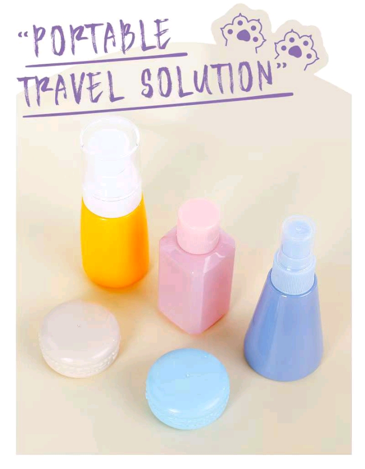 Venta directa de fábrica color portátil viaje split bottle set botella de spray botella de clamshell botella de crema combo de peines detail image 3