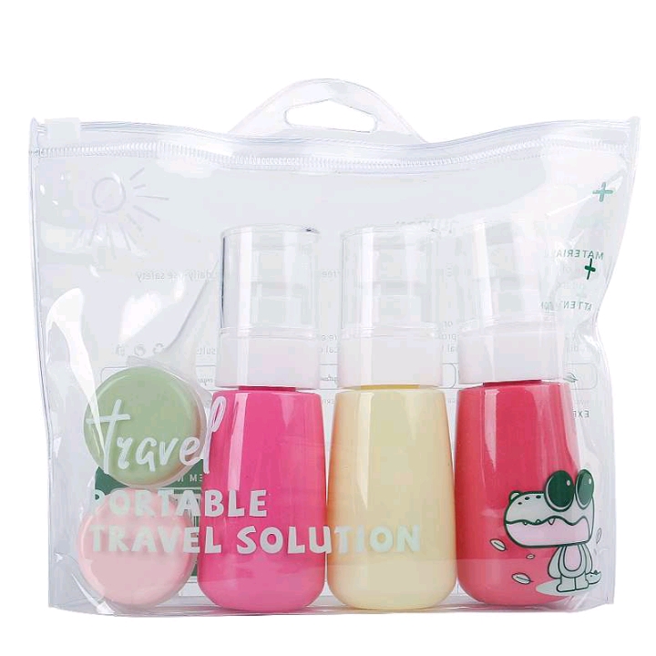 Venta directa de fábrica color especial forma botella de prensa botella de aerosol botella de crema viaje portátil juego de frascos dividido detail image 10