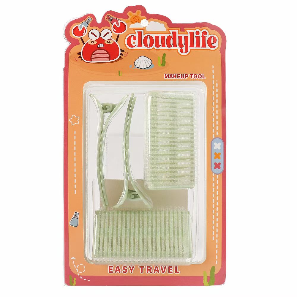 cloudylife Portable Travel Hair Care Set: Triangular hair curls + Smiling Face Clip Home styling hair care tools detail image 8