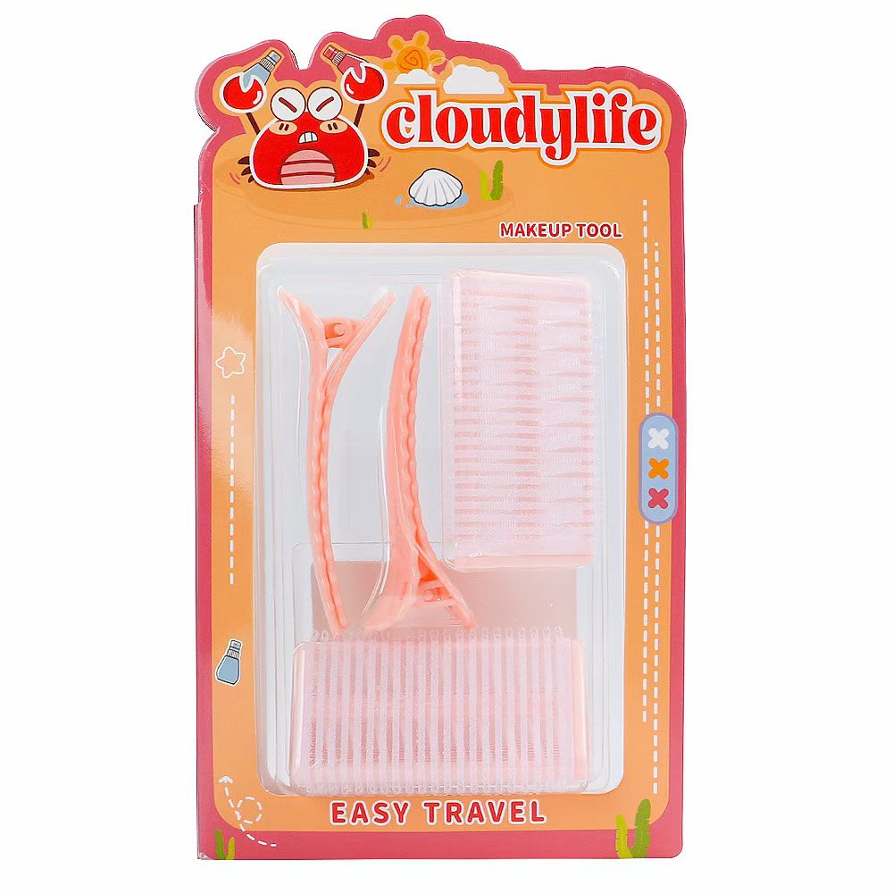 cloudylife Portable Travel Hair Care Set: Triangular hair curls + Smiling Face Clip Home styling hair care tools detail image 7