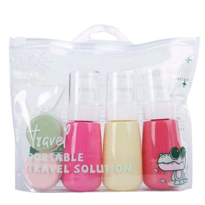 Venta directa de fábrica color especial forma botella de prensa botella de aerosol botella de crema viaje portátil juego de frascos dividido Specification image