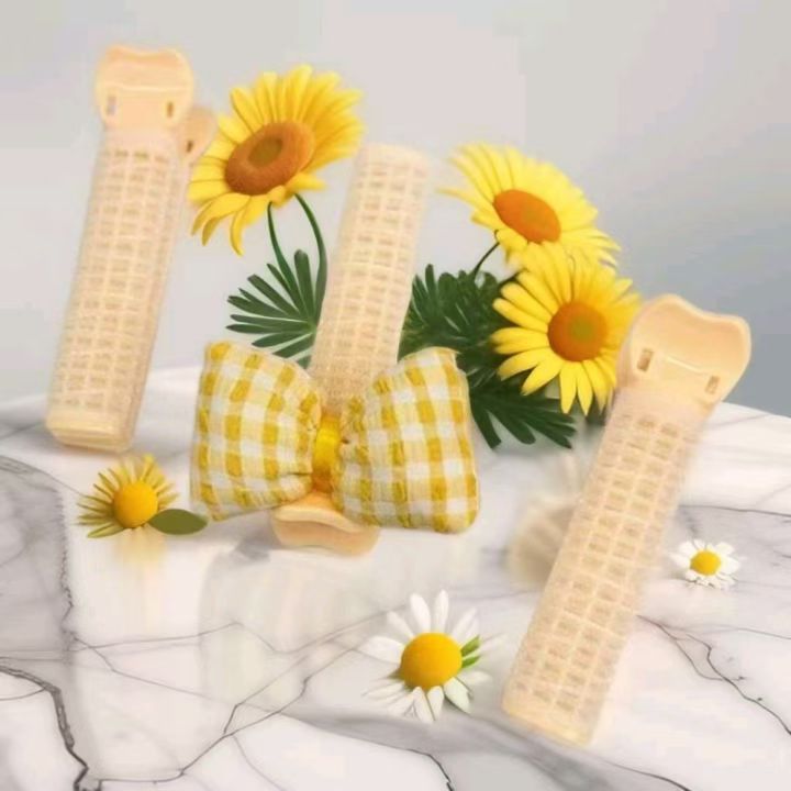 New checkered bow voluminous hair clip, bangs voluminous hair clip, perming styling zone clip, self-adhesive water spray detail image 8