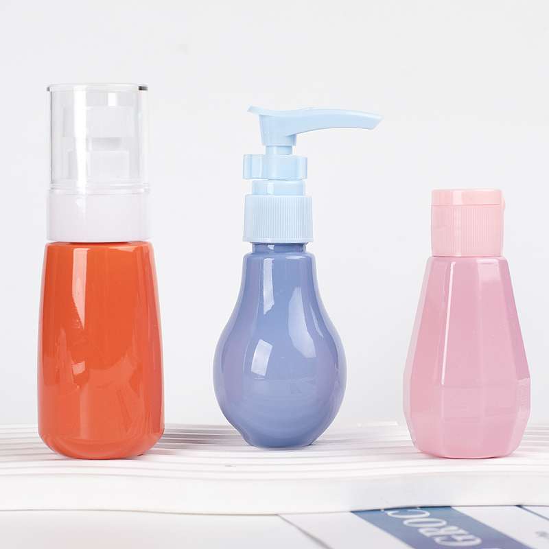 Color portable travel split bottle set botella de loción botella de aerosol botella de crema peineta de pelo combo set Item Picture