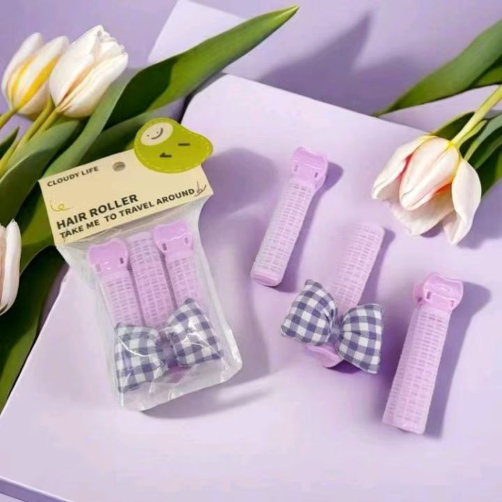 New checkered bow voluminous hair clip, bangs voluminous hair clip, perming styling zone clip, self-adhesive water spray Application Scenario