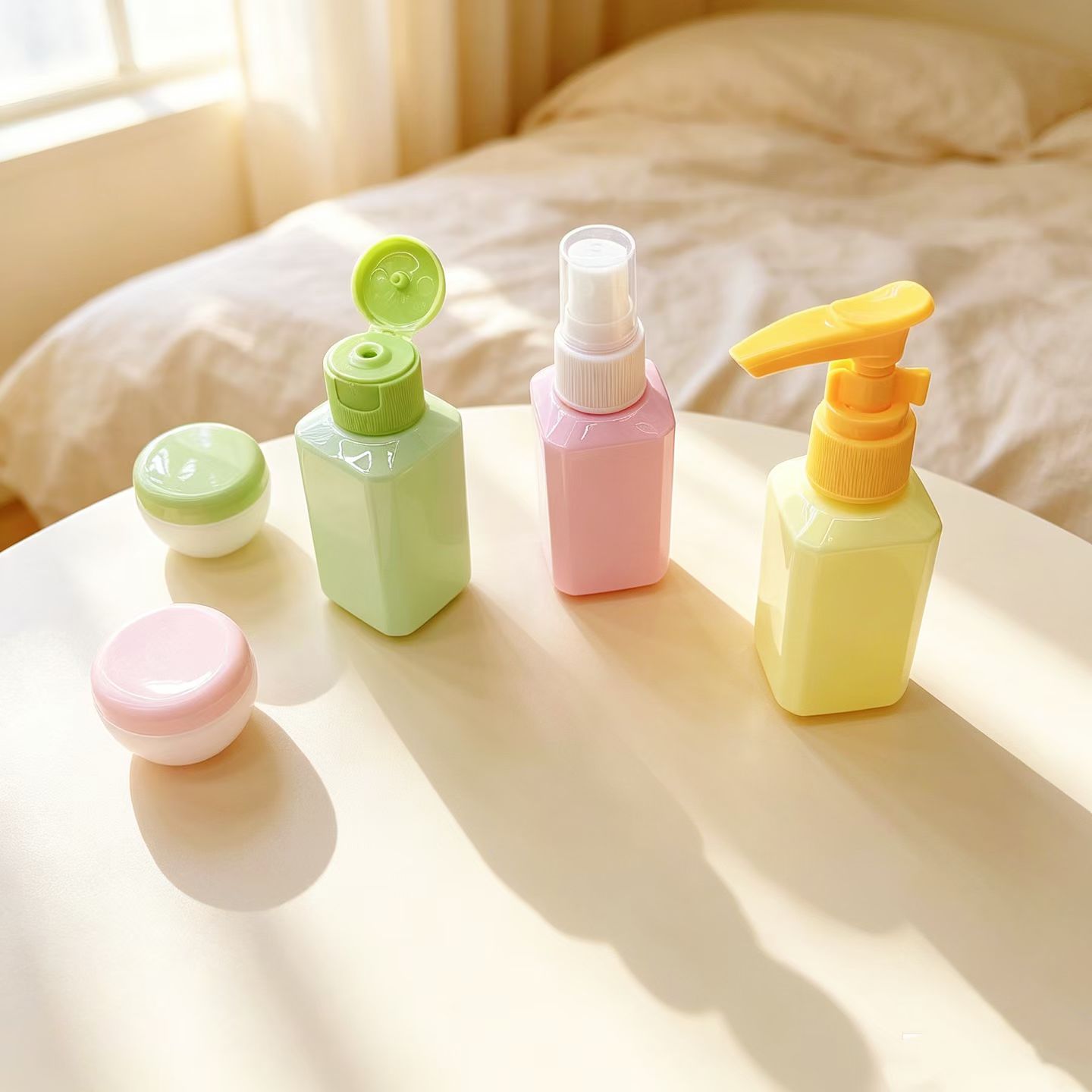 Factory wholesale macaron travel sub-bottle sets, empty bottle skin care products, spray and press bottles detail image 6