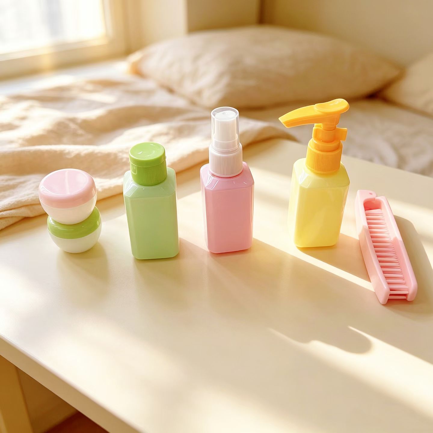 Factory wholesale macaron travel sub-bottle sets, empty bottle skin care products, spray and press bottles detail image 7