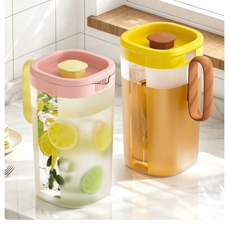 R42-5068 refrigerator cooling water bottle, square, durable, heat-resistant teapot with handle, lid, filter, large-capacity plastic water bottle detail image 9
