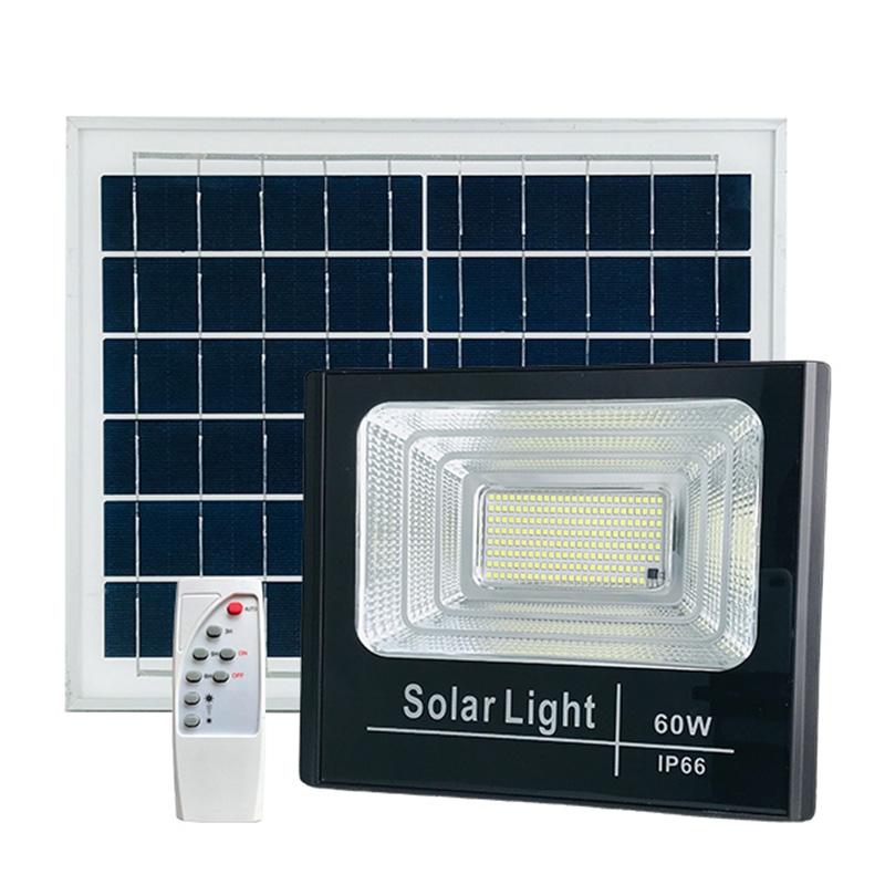 Solar floodlight treasure basin with different wattage options of 25w, 40w, 60w, 100w, 200w and 300w Specification image