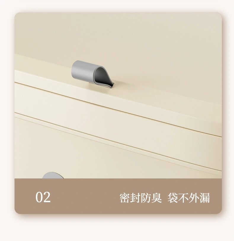 N22-3801 Household plastic flip lid wall-mounted trash can, kitchen, bathroom and toilet crevices wall-mounted storage pressure ring detail image 5