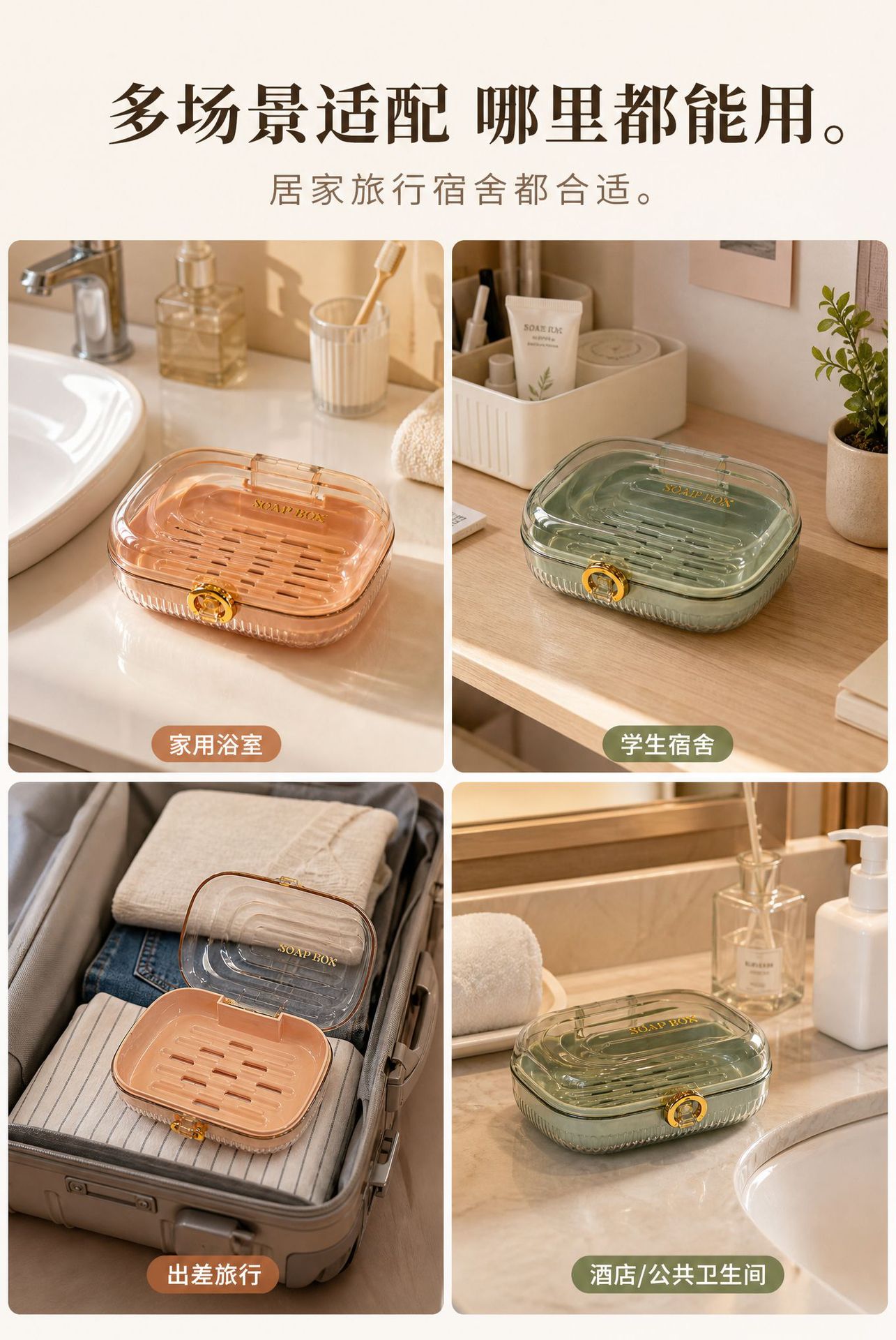 Z86-ZQ-7004 with a draining box, creative, light luxury, high appearance level, soap box with lid, laundry soap box for home use detail image 4